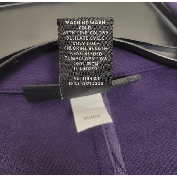 Lane Bryant Plus Size 26 Purple Peplum Knit Blazer Stretch Ponte Shoulder Pads - Picture 5 of 5